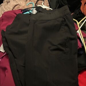 Black mandala scrub pants